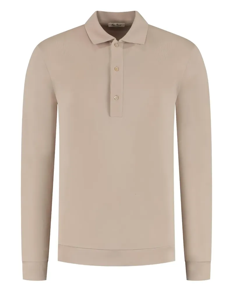 Stefan Brandt Lim Poloshirt mit langen Ärmeln - Nude Nude