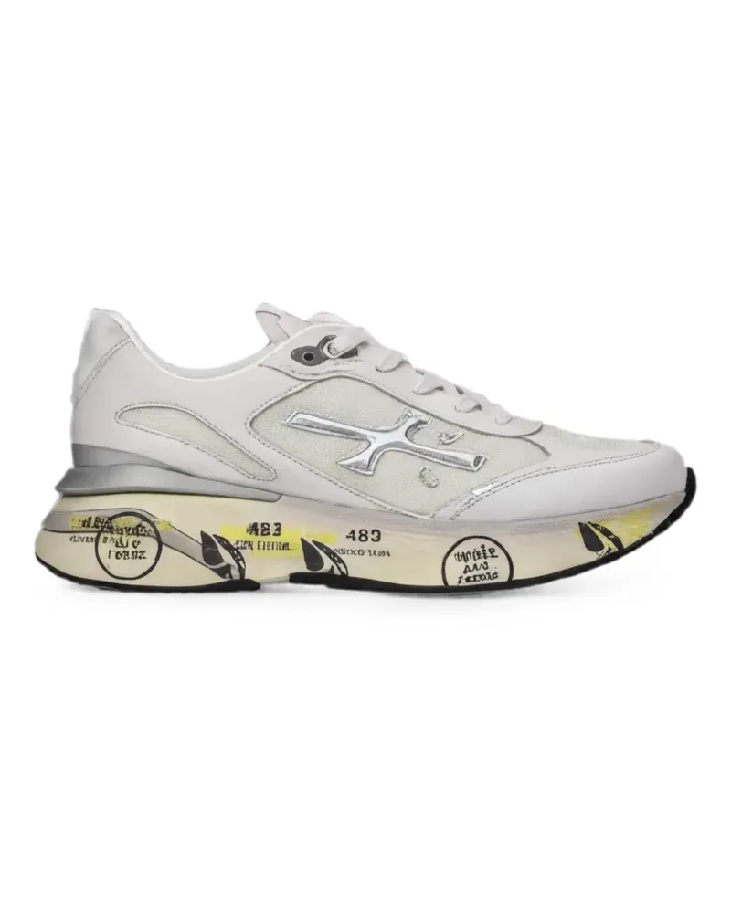 Premiata logo-patch panelled sneakers - Nude Nude
