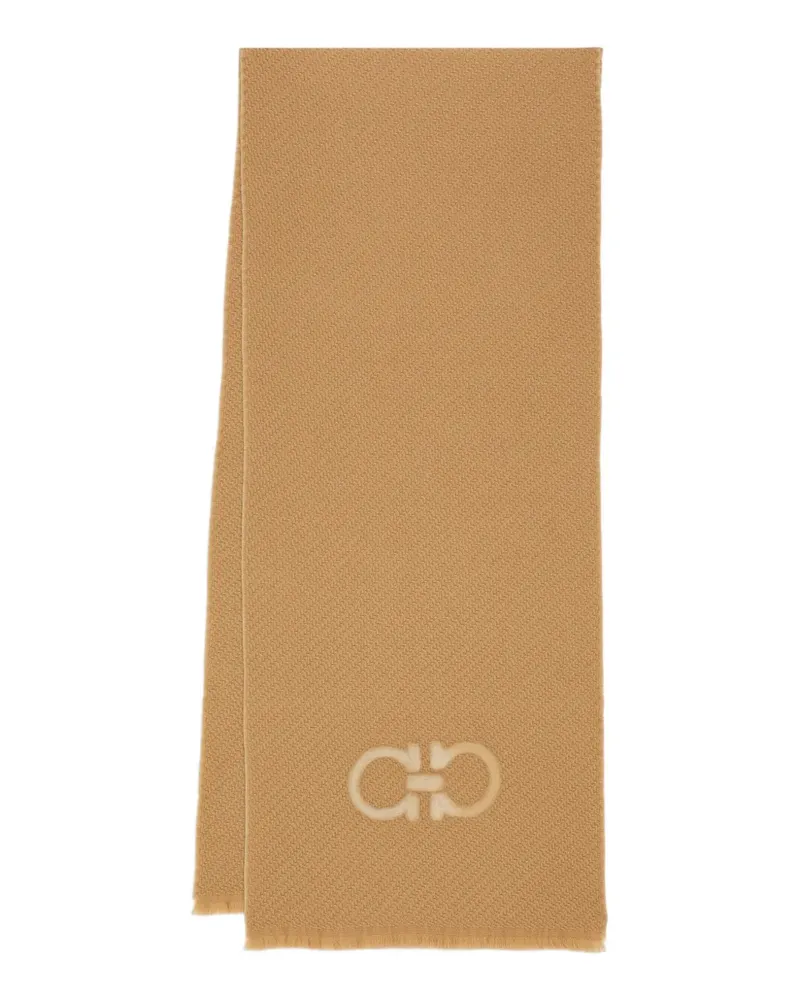 Ferragamo Gancini-motif wool scarf - Nude Nude