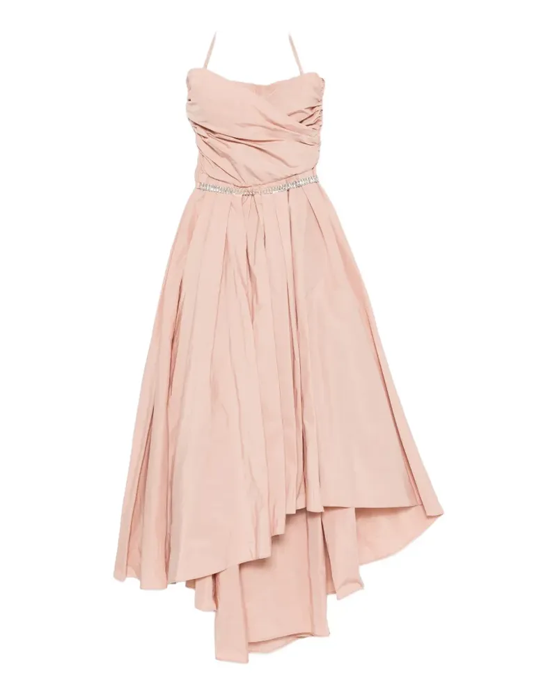 Pinko strapless ruched asymmetric midi dress - Rosa Rosa