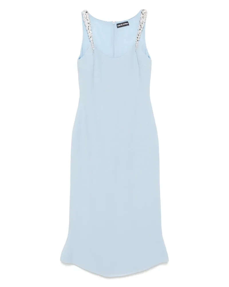 David Koma Ausgestelltes Kleid mit Crystal Claw-Stickerei - Blau Blau