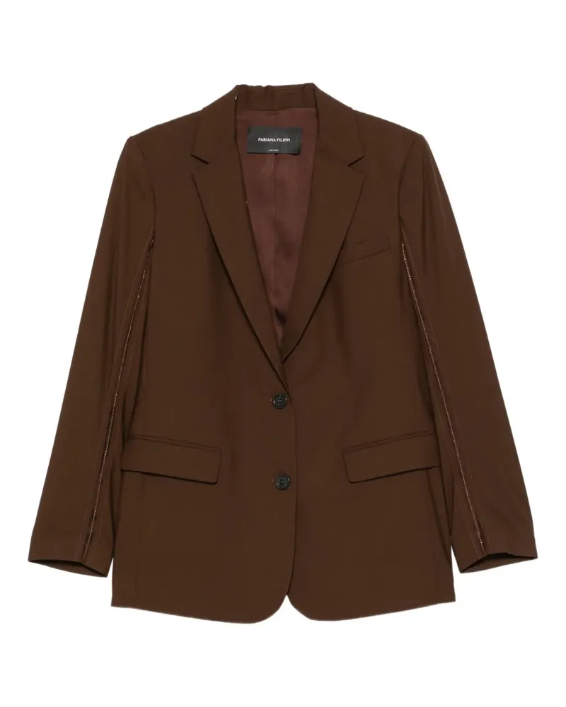 Fabiana Filippi bead-embellished single-breasted blazer - Braun Braun