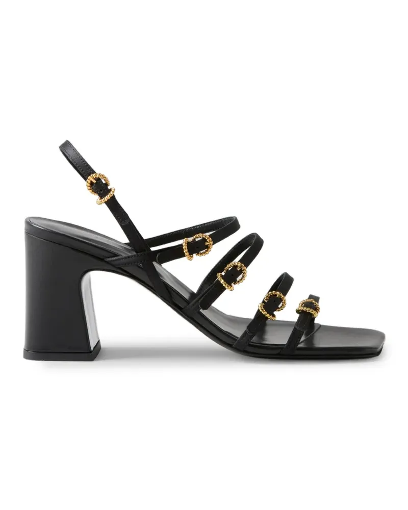 Claudie Pierlot Sandalen aus Satin - Schwarz Schwarz