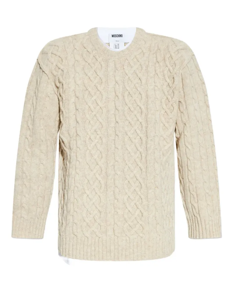 Moschino Pullover mit Zopfmuster - Nude Nude