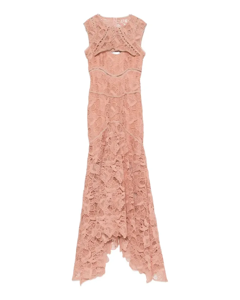 COSTARELLOS lace cut-out maxi dress - Rosa Rosa