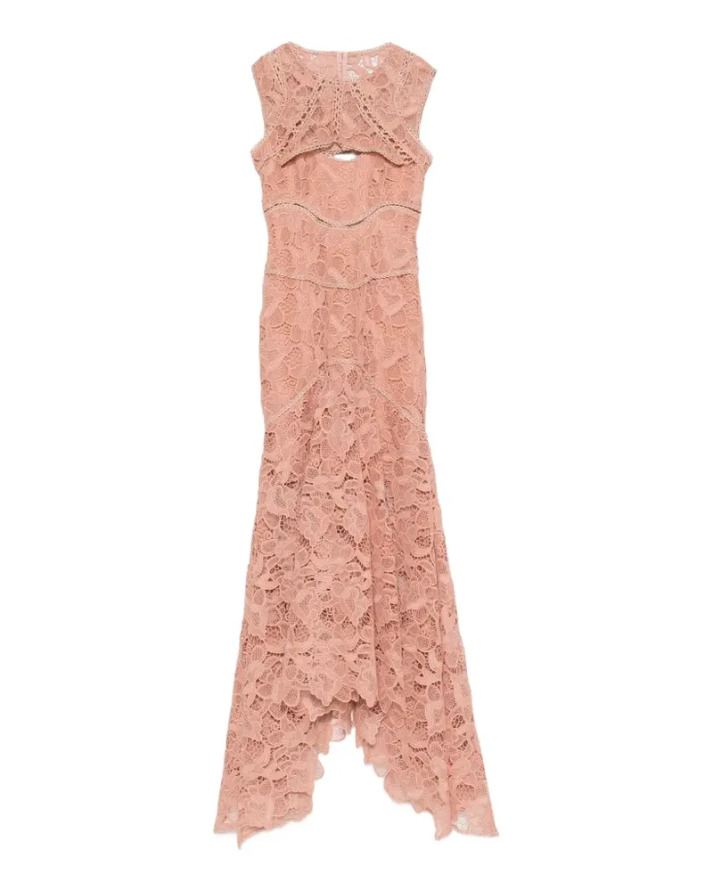 COSTARELLOS lace cut-out maxi dress - Rosa Rosa