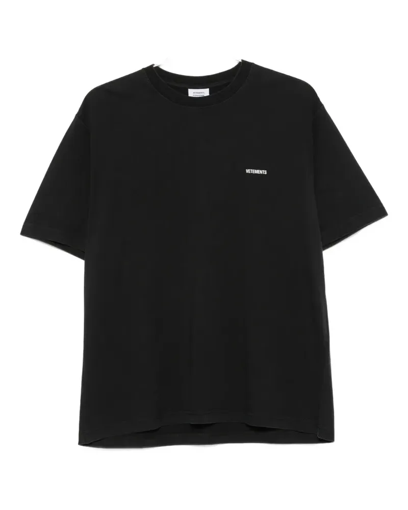 VETEMENTS logo-print short-sleeve T-shirt - Schwarz Schwarz