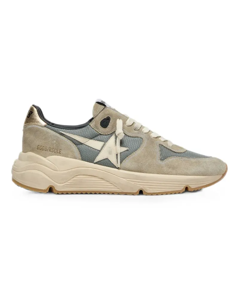 Golden Goose Running Sole in gray suede with white star and white heel tab sneakers - Nude Nude