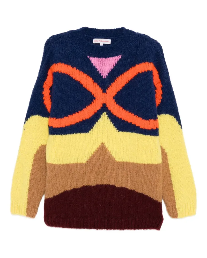 Walter van Beirendonck Face Pullover - Blau Blau