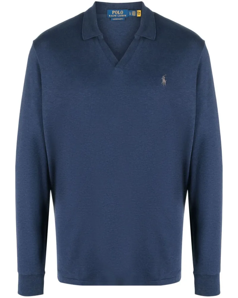 Ralph Lauren Poloshirt mit Spreizkragen - Blau Blau