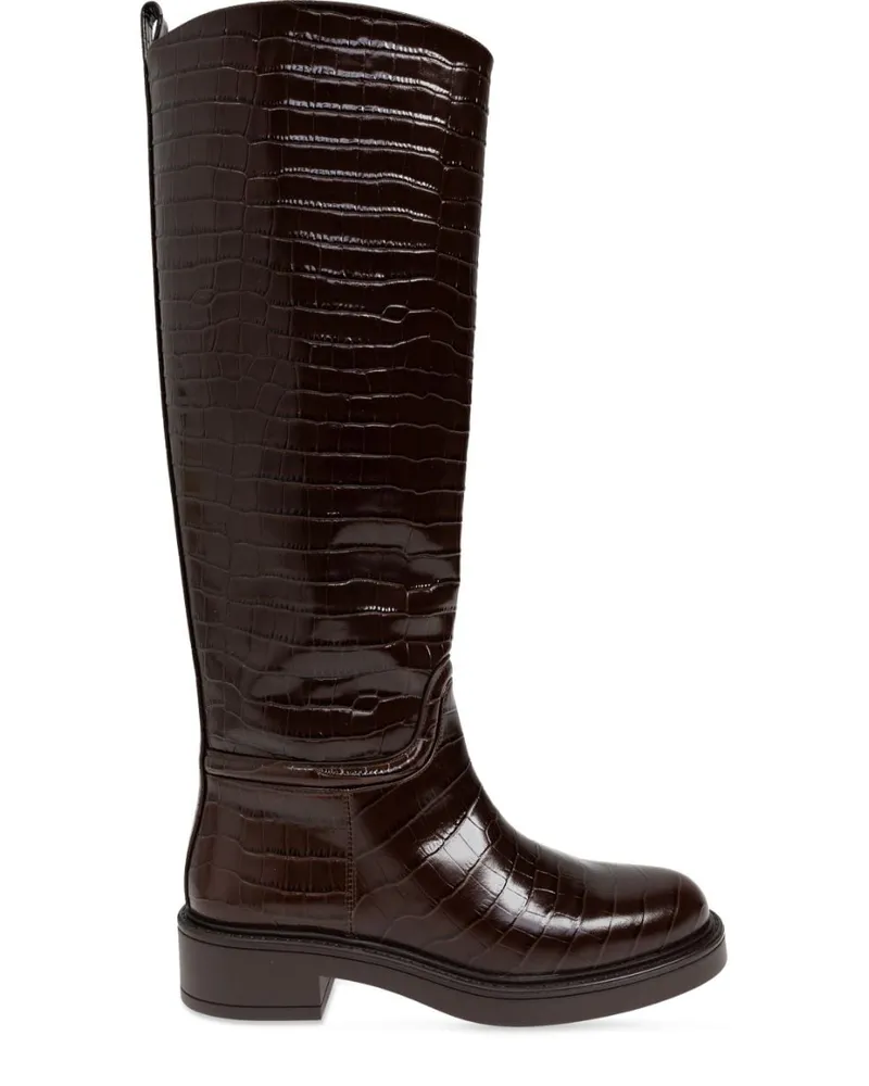 Stuart Weitzman Stiefel mit Kroko-Optik - Braun Braun