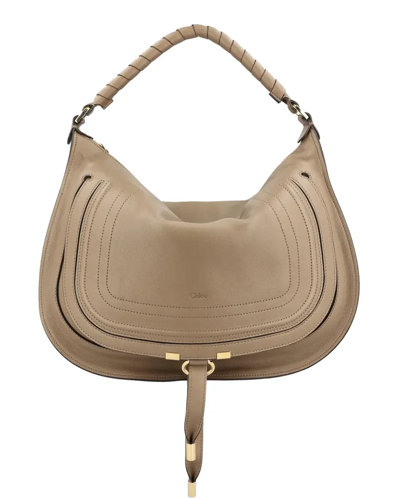Chloé Marcie saddle-stitch shoulder bag - Nude Nude