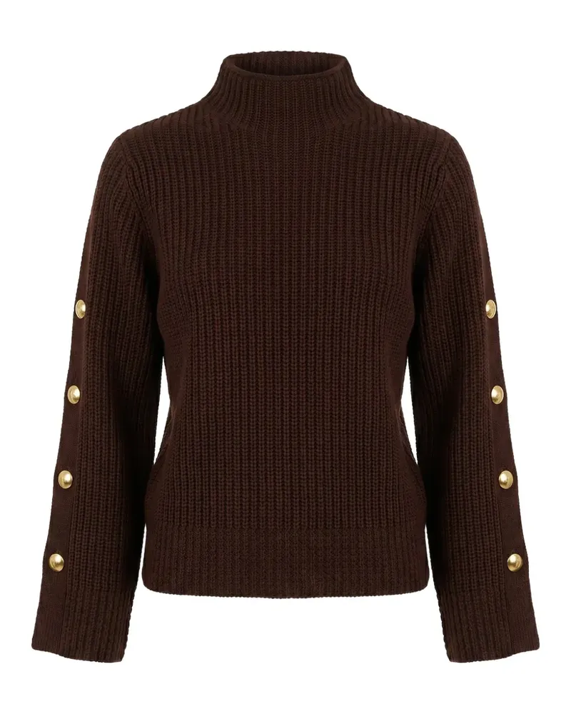 Twin-Set button-detail long-sleeve sweater - Braun Braun