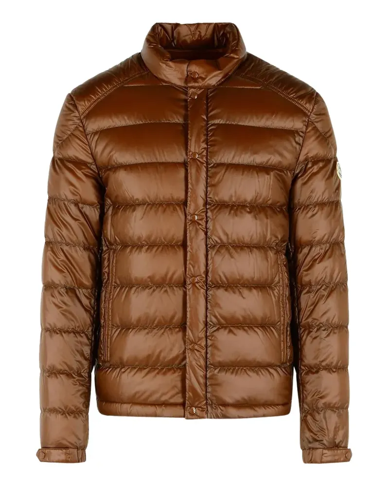 Moncler quilted logo-patch jacket - Braun Braun