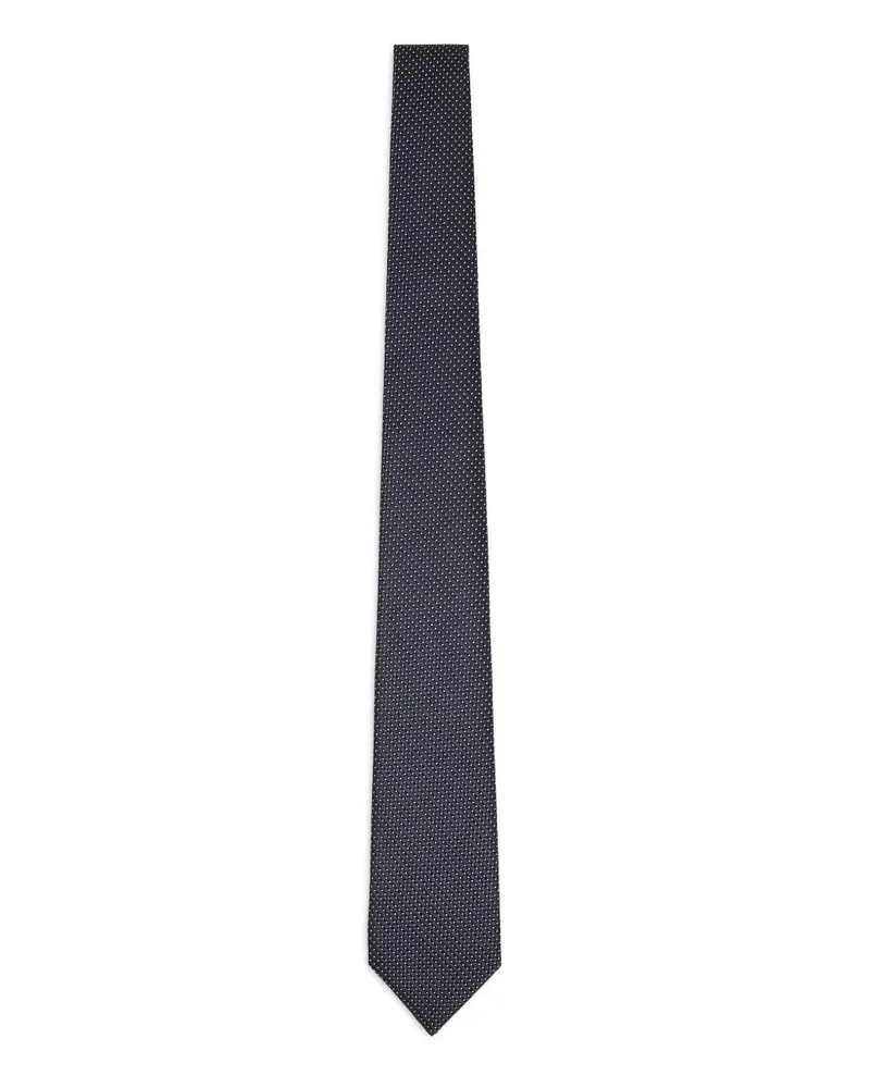 Emporio Armani Seidenkrawatte mit Polka Dots - Schwarz Schwarz