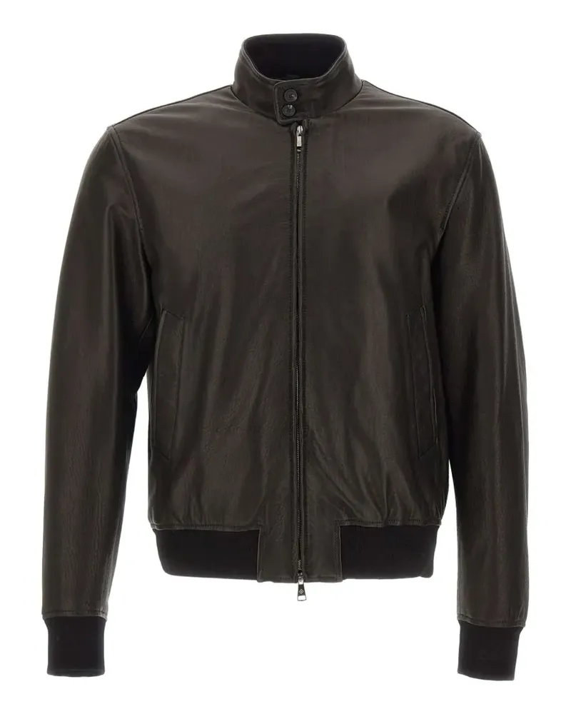 Tagliatore Bikerjacke mit Stehkragen - Braun Braun