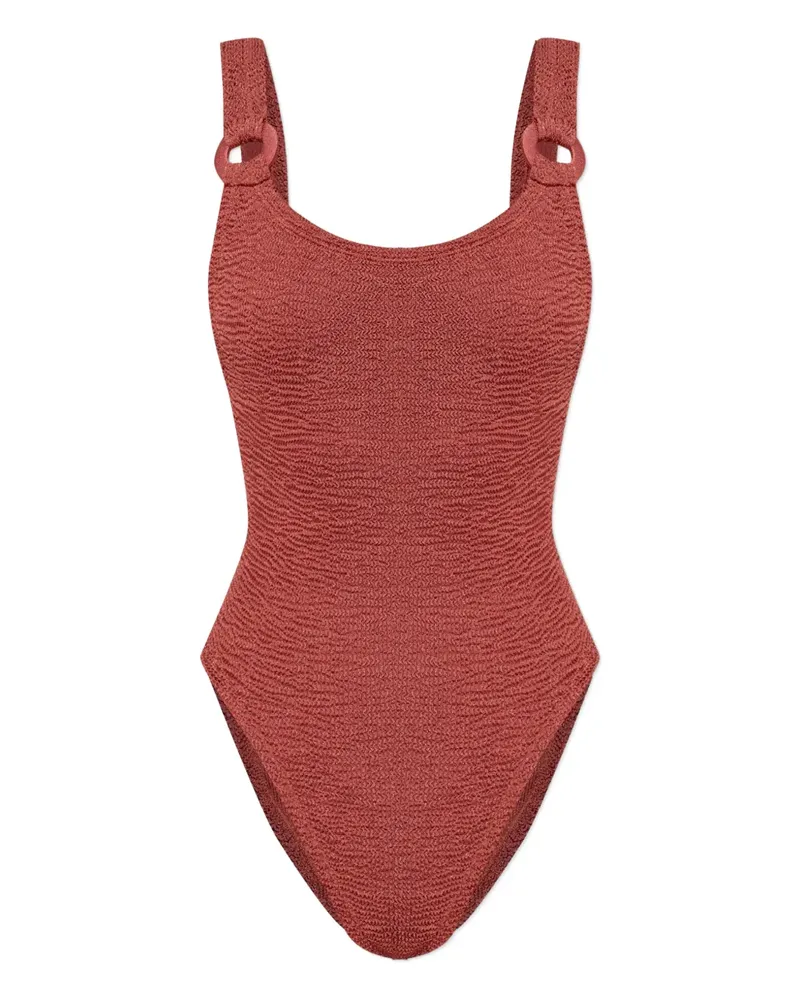 Hunza G Domino ring crinkled-effect swimsuit - Rot Rot
