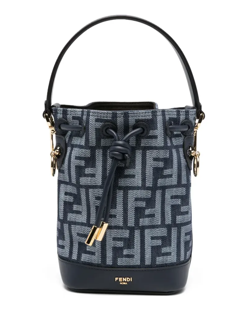 Fendi ff-motif bucket bucket bag - Blau Blau