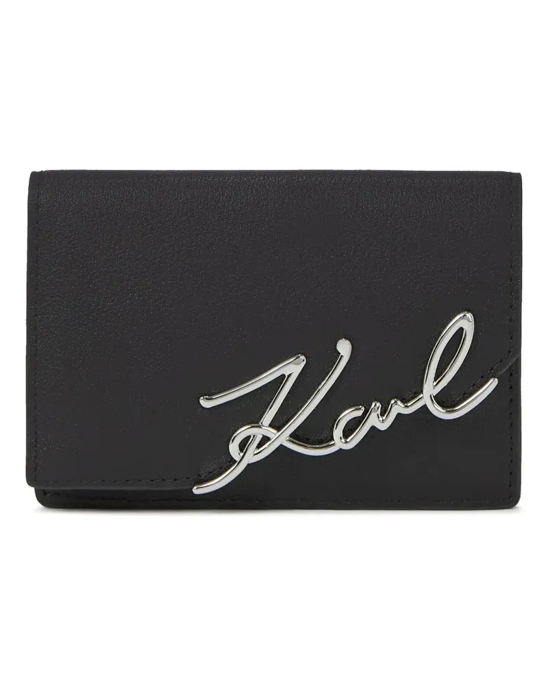 Karl Lagerfeld Portemonnaie mit Signature-Logo - Schwarz Schwarz