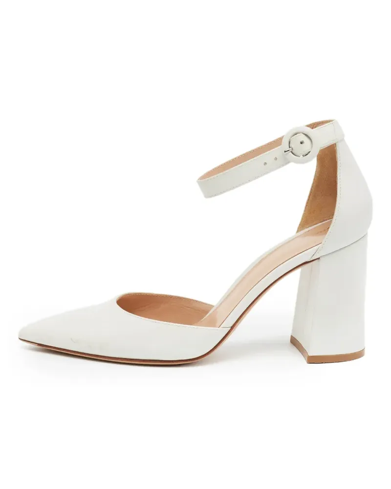 Gianvito Rossi Spitze Pumps mit Knöchelriemen - Weiß Weiß