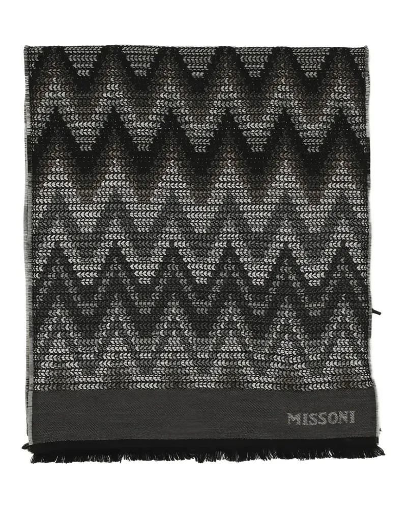 Missoni Schal mit Zickzackmuster - Schwarz Schwarz