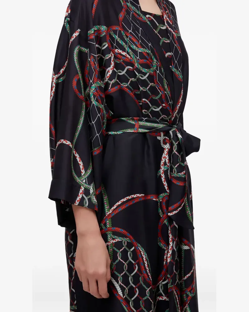 Osklen Gürtel-Kleid mit Seil-Print - Schwarz Schwarz