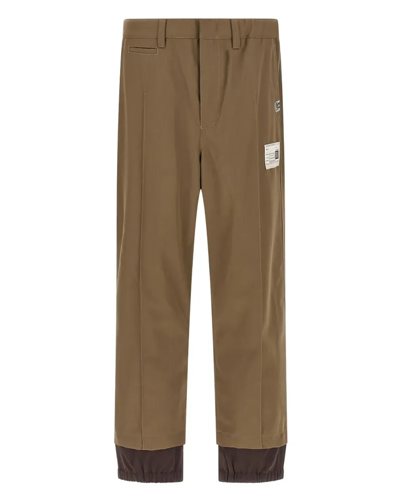 MIHARAYASUHIRO Gabardine-Hose im Layering-Look - Braun Braun