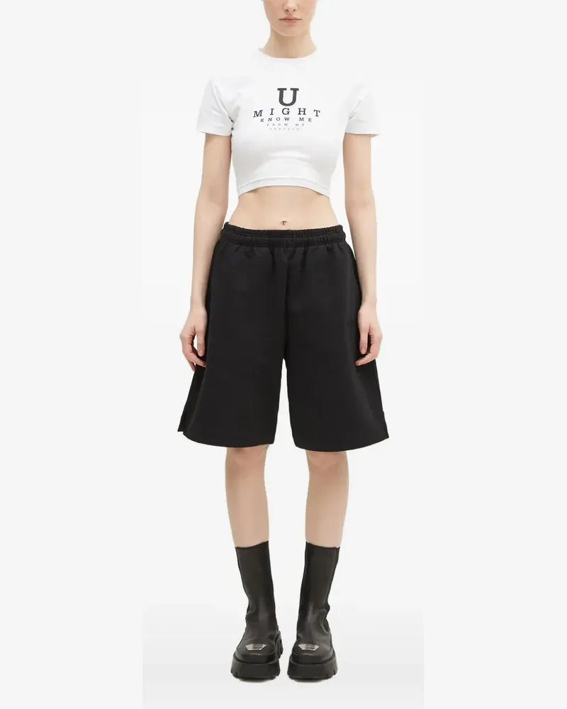 VETEMENTS Cropped-Top mit Augen-Print - Weiß Weiß