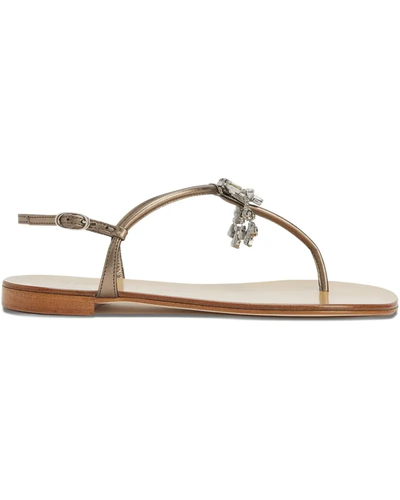 Giuseppe Zanotti Glenda crystal-embellished flat sandals - Gold Gold