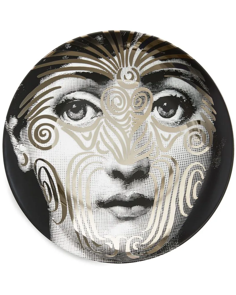 Fornasetti Tema e Variazioni n.9 Wandteller - Schwarz Schwarz