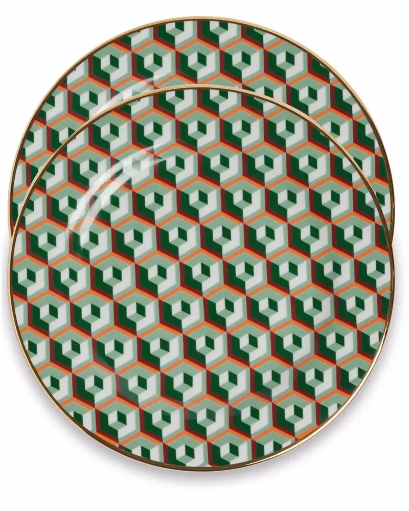 La DoubleJ 2er-Set Dessertteller - Grün Grün