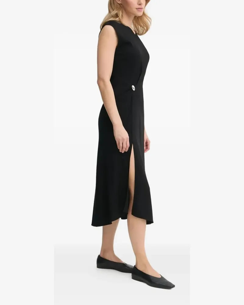 A.L.C. Midikleid mit Knopfdetail - Schwarz Schwarz