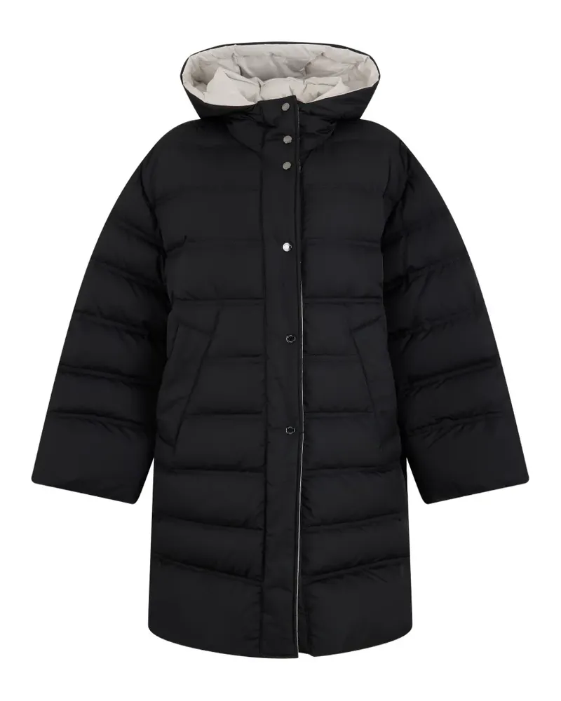 MOORER Guenda-P quilted hooded oversized coat - Schwarz Schwarz