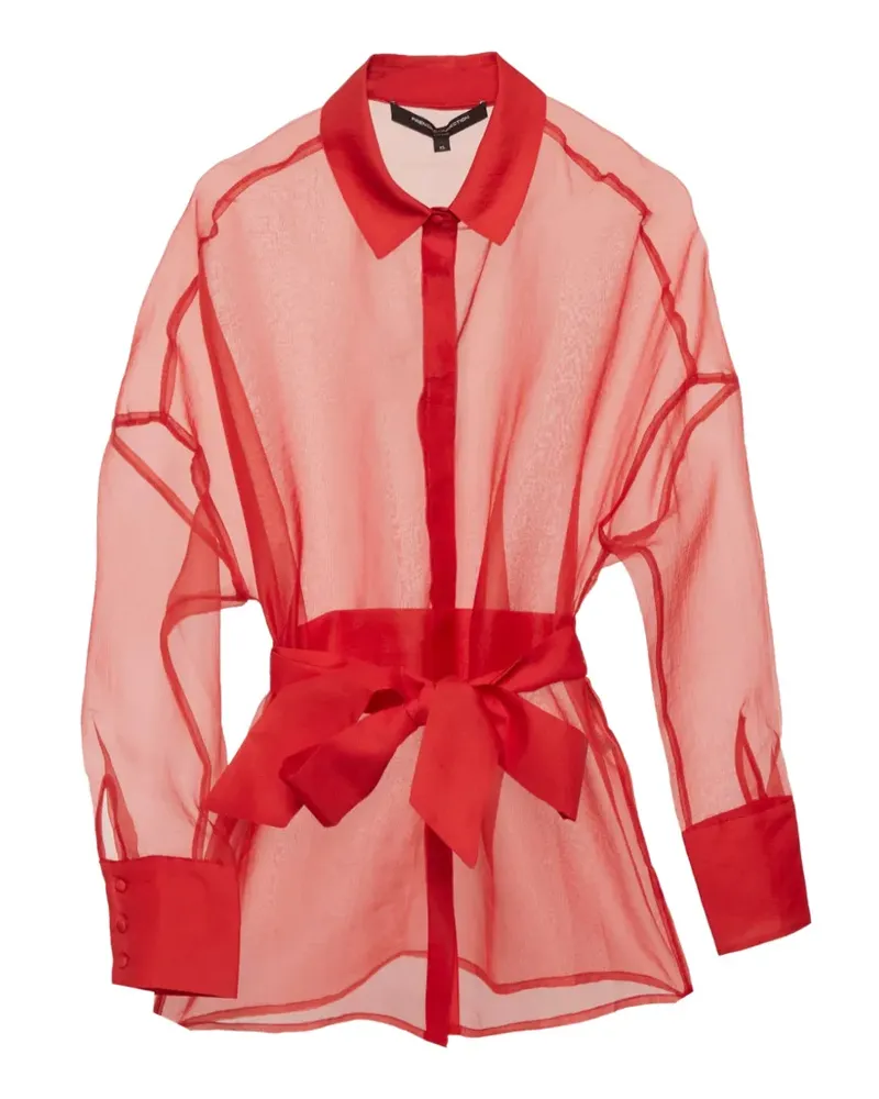 French Connection Organza-Hemd mit Bindegürtel - Rot Rot