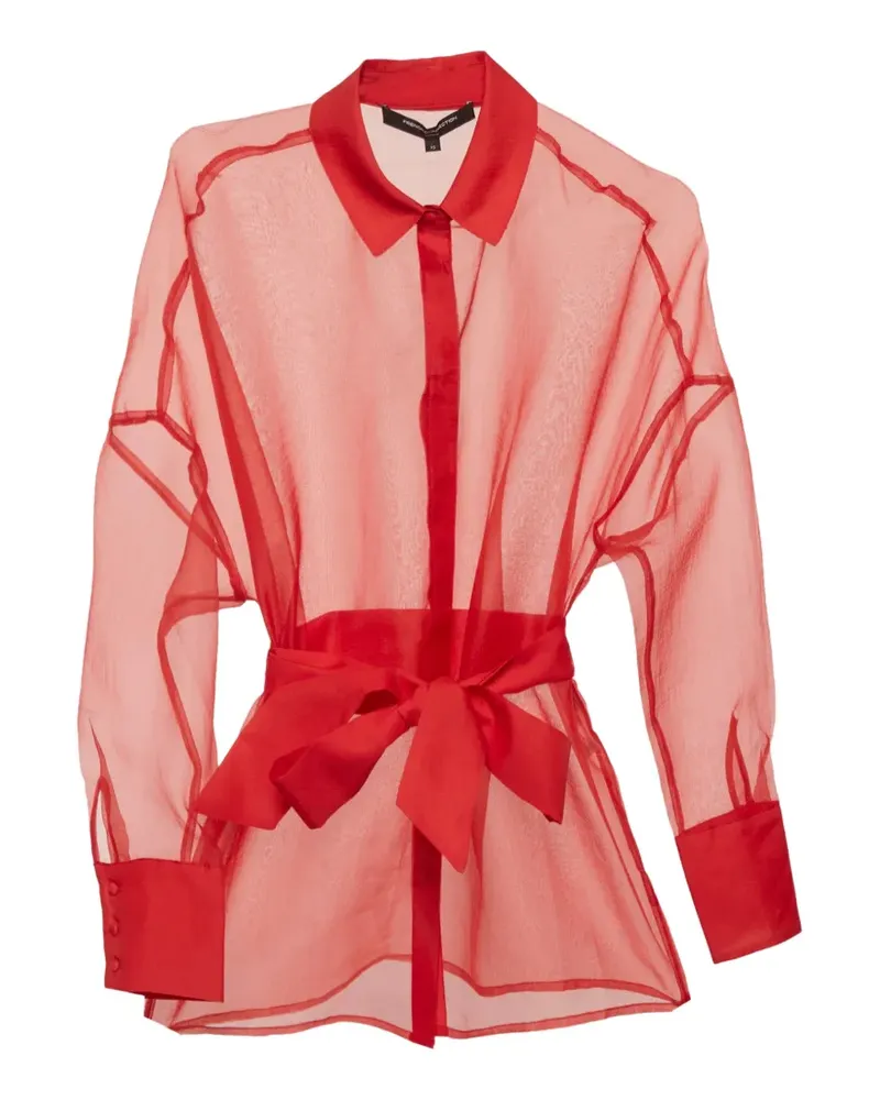 French Connection Organza-Hemd mit Bindegürtel - Rot Rot