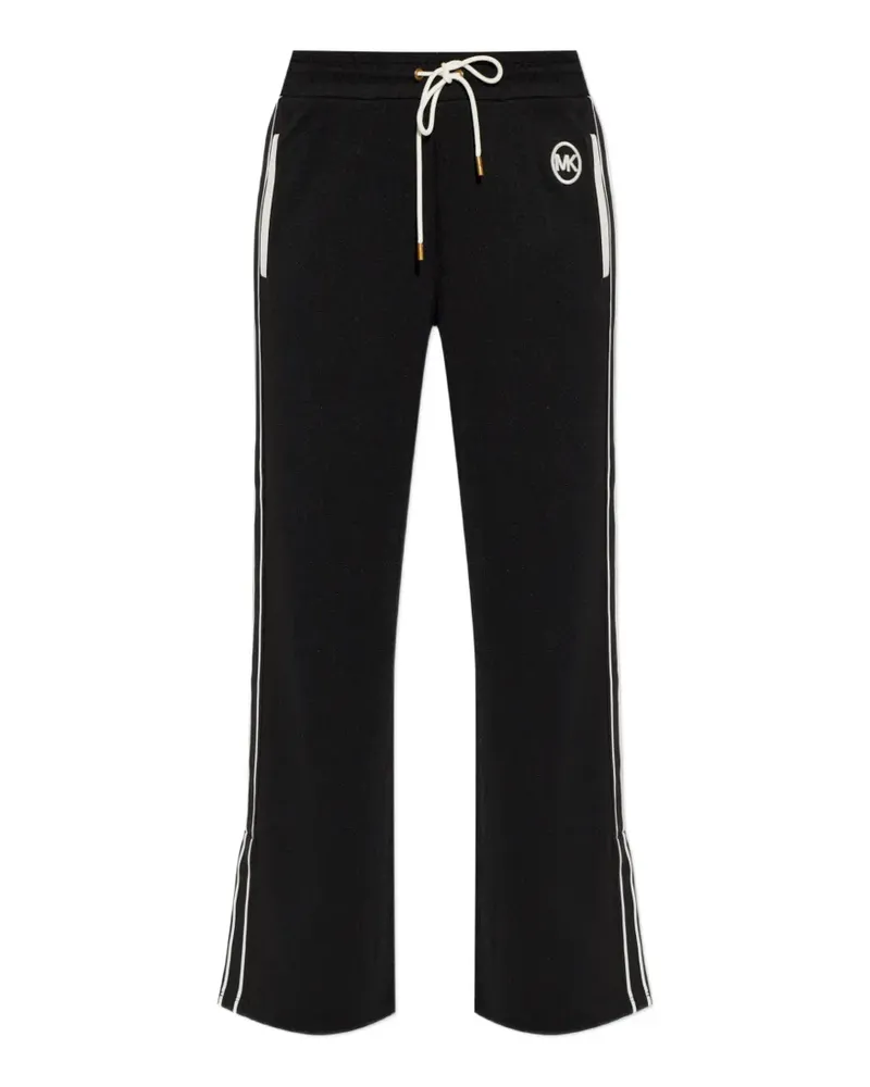 Michael Kors logo-patch side-stripe track pants - Schwarz Schwarz