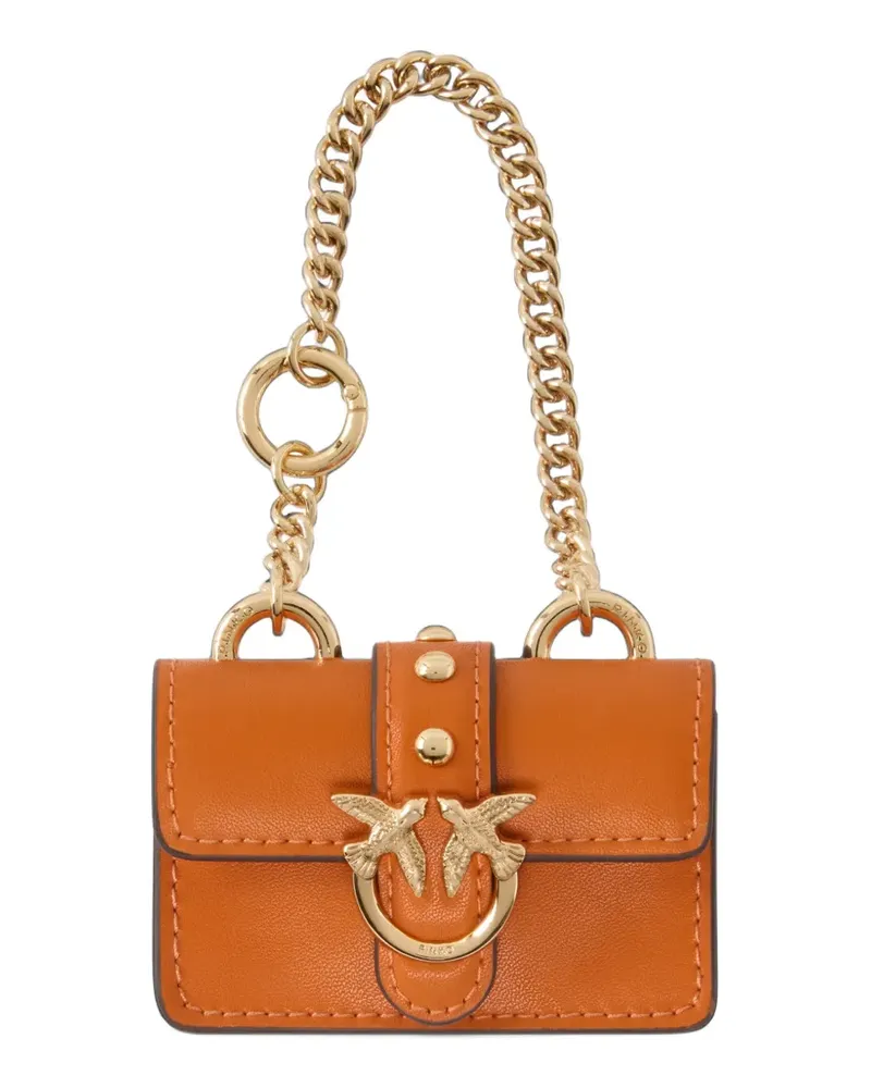 Pinko Nano Love Birds Taschenaccessoire aus Leder - Orange Orange