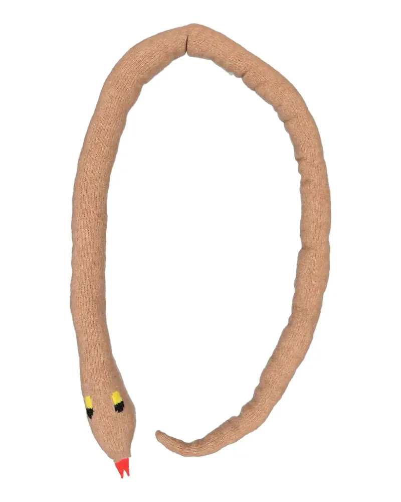 Walter van Beirendonck Gestrickter Snake Schal - Braun Braun