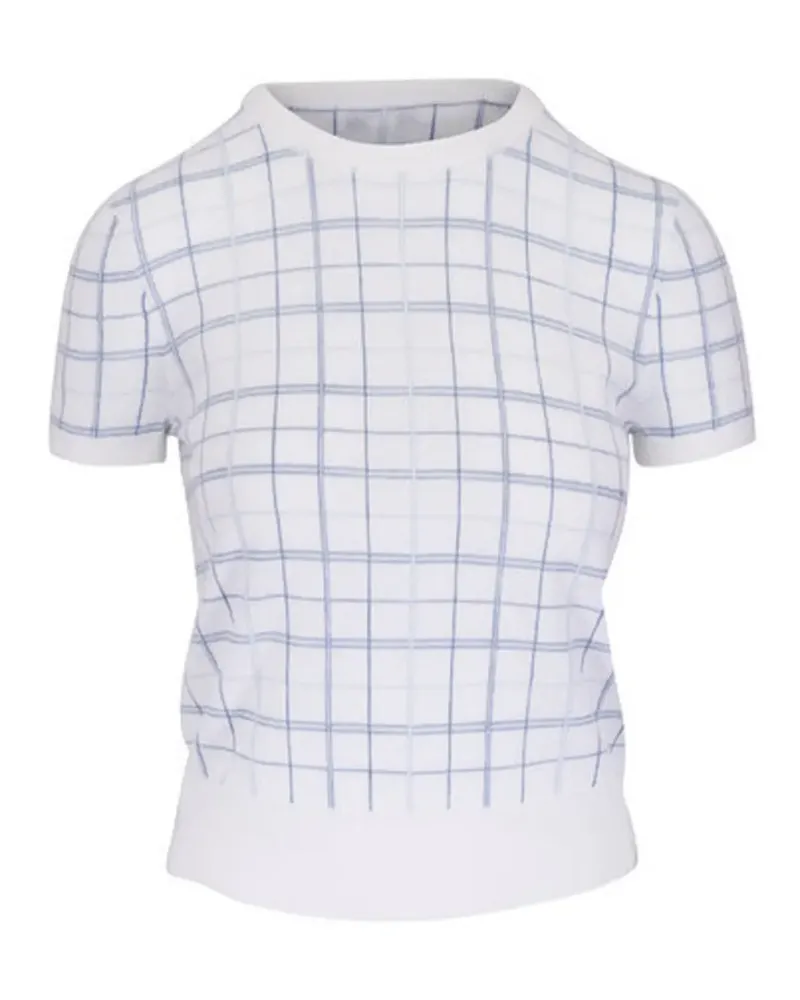 Vince check-pattern knit cashmere top - Weiß Weiß