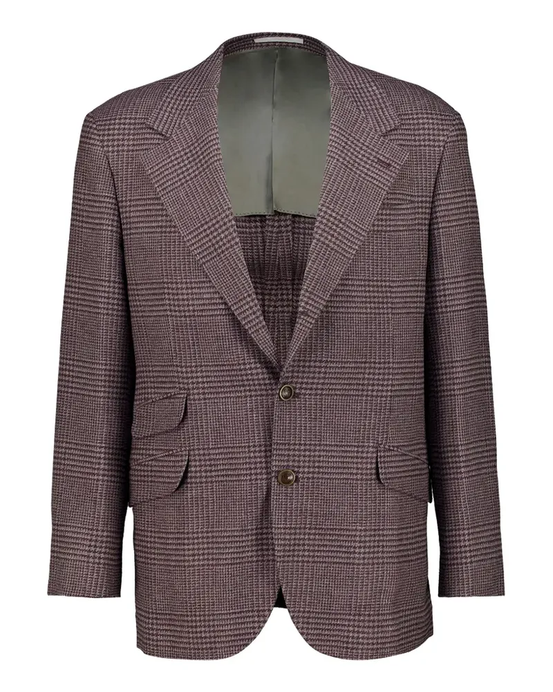 Brunello Cucinelli Prince of Wales check wool blazer - Braun Braun