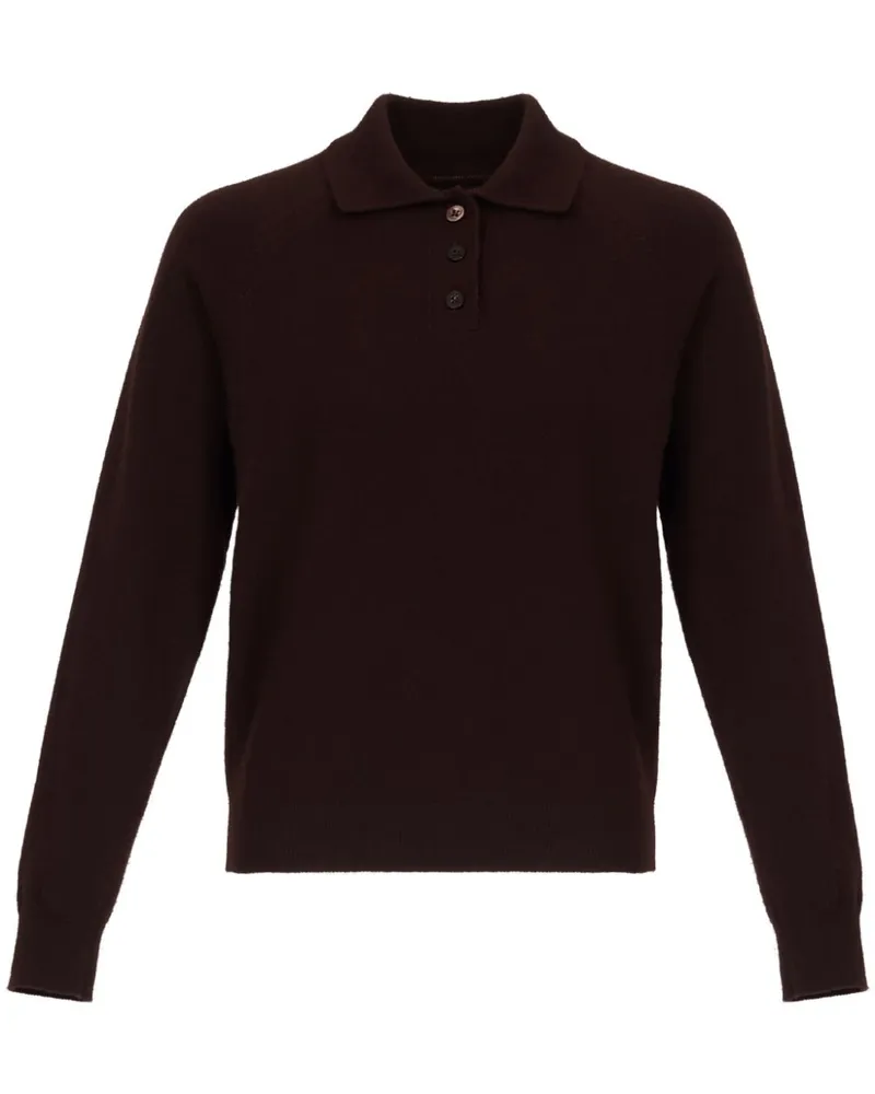 Maison Margiela Geripptes Strickoberteil mit Poloshirtkragen - Braun Braun
