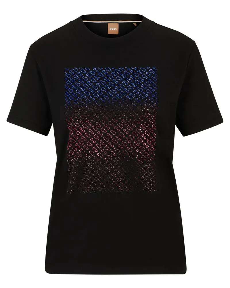 HUGO BOSS T-Shirt mit Kristallen - Schwarz Schwarz