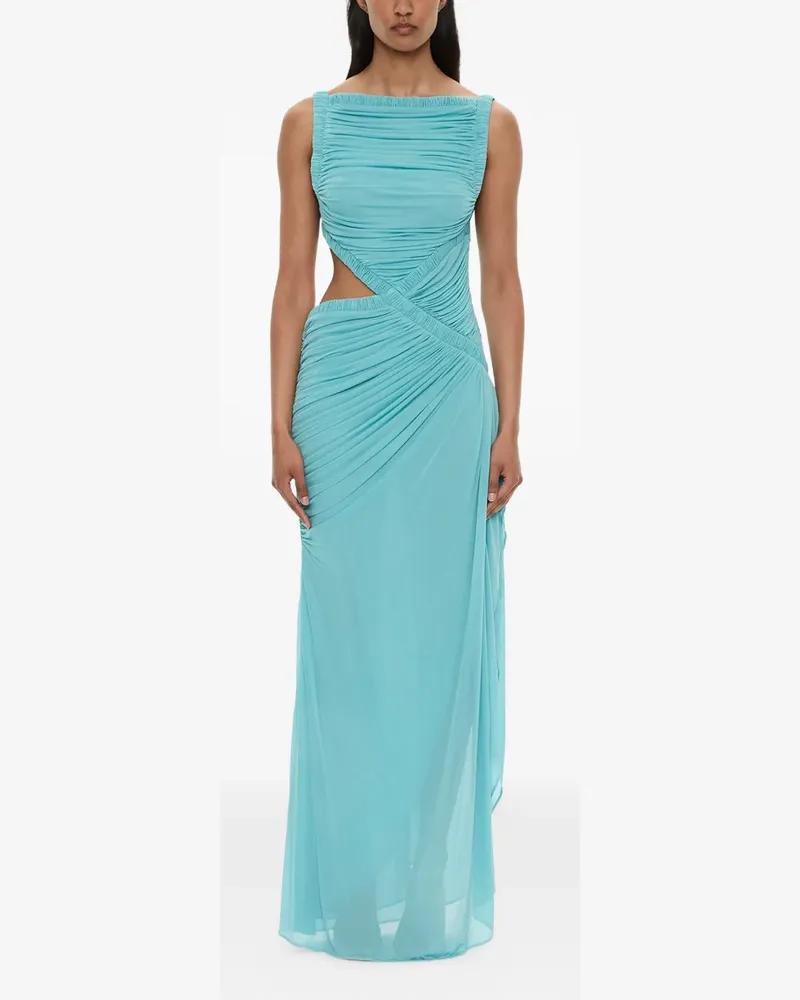 Christopher Esber Theia Square Maxikleid mit Raffungen - Blau Blau