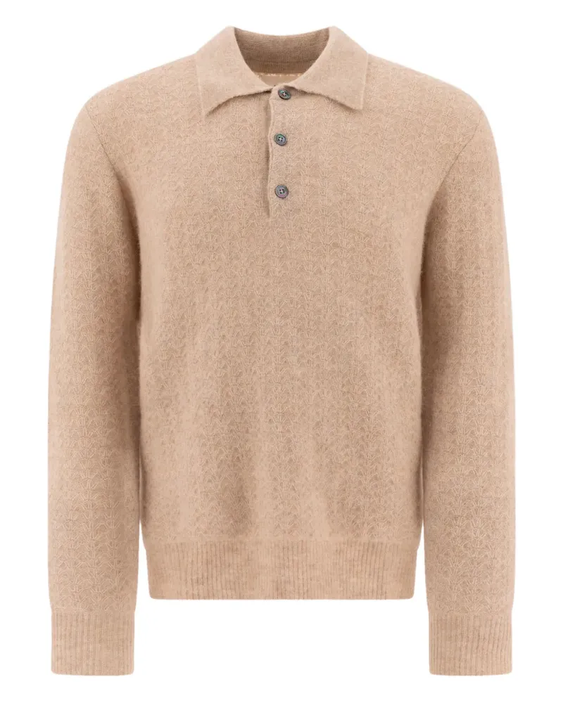 NN 07 Alfie Poloshirt mit geripptem Saum - Nude Nude