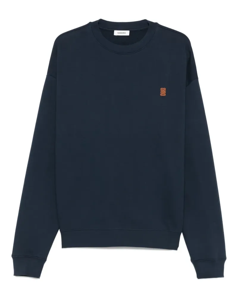 Sandro Sweatshirt mit Logo-Applikation - Blau Blau