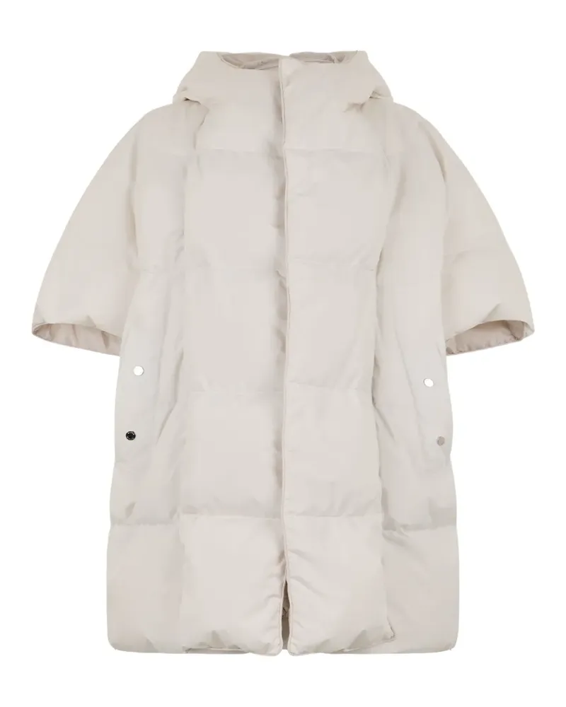 MOORER Malust-P quilted-hooded short-sleeve oversized coat - Weiß Weiß