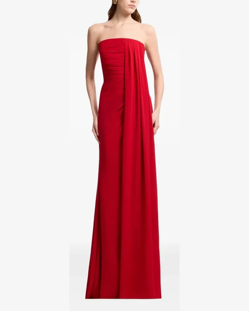Elie Saab strapless draped maxi dress - Rot Rot