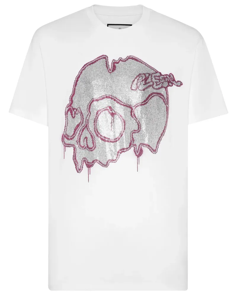 Philipp Plein Dripping Skull T-Shirt - Weiß Weiß