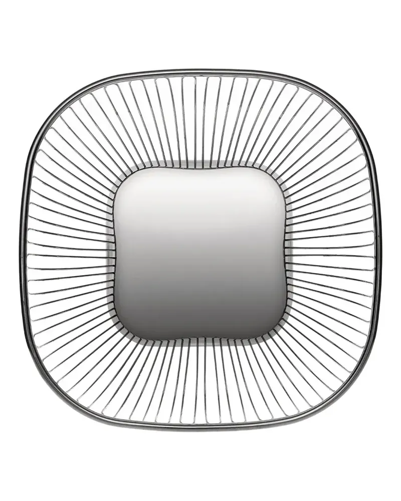 Alessi Eckiger Korb mit Draht (23cm x 23cm) - Grau Grau