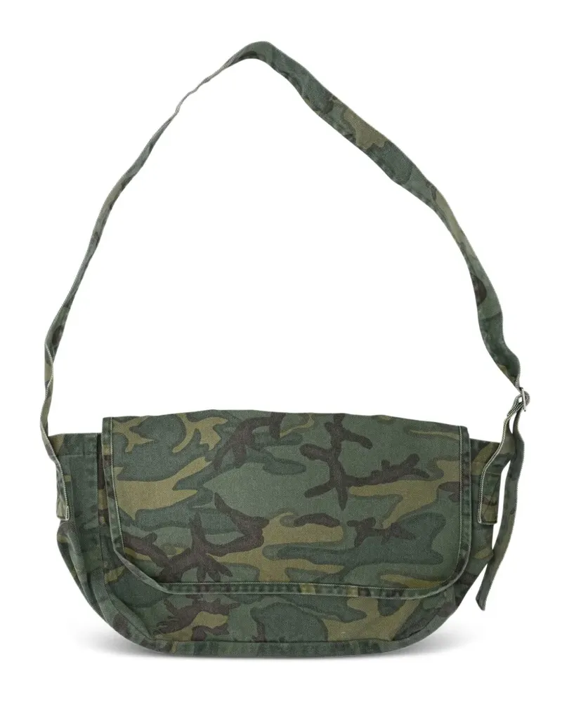 NEEDLES camouflage-print cotton shoulder bag - Grün Grün